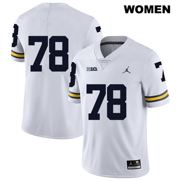 Women's NCAA Michigan Wolverines Griffin Korican #78 No Name White Jordan Brand Authentic Stitched Legend Football College Jersey NX25I28QL